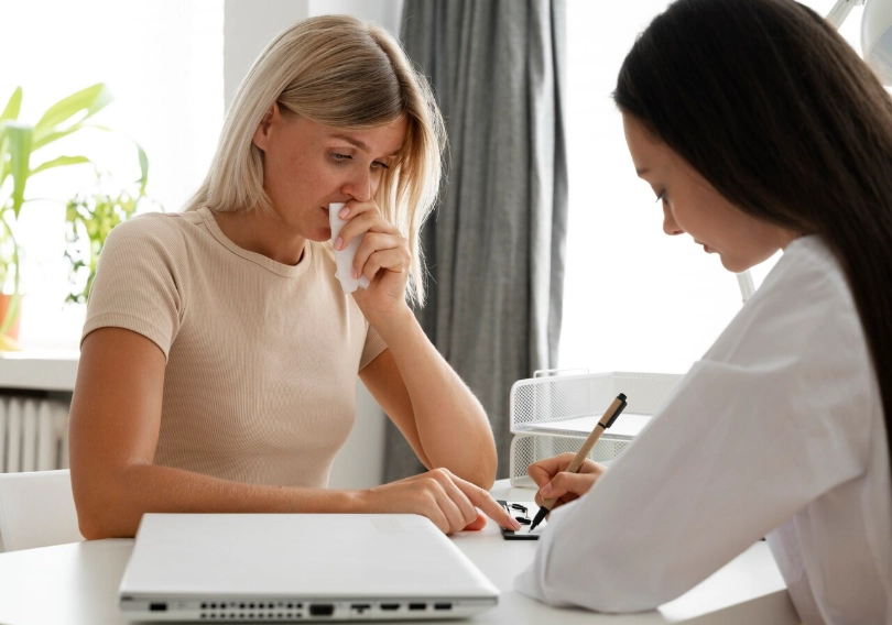 врач разговаривает с пациентом о лечении дранкорексии